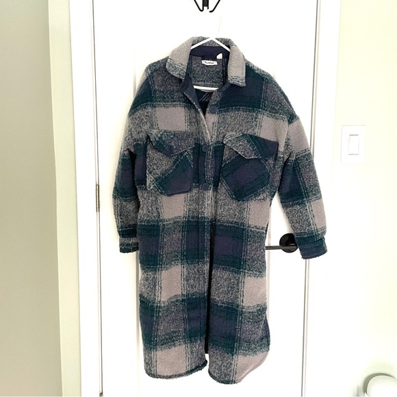 Plaid Long Coat XS - Picture 2 of 6